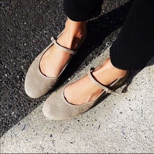 Free People Mary-Jayne Gold Ballet Flats